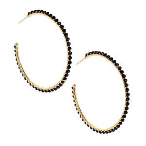 Kendra Scott Birdie Hoop Earrings in Black Opaque